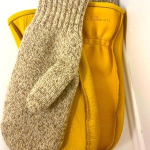 L.L. Bean Leather & Wool Mittens